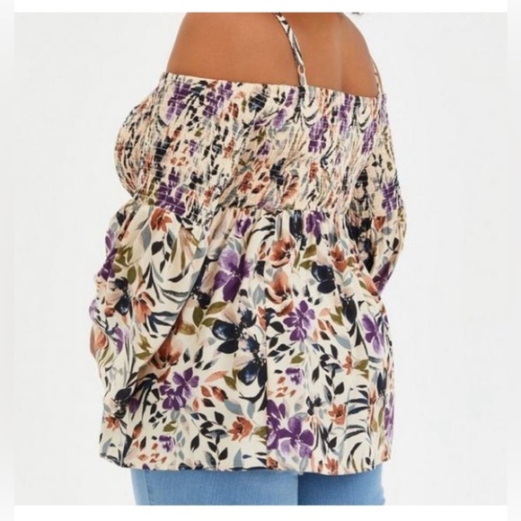 torrid Tops - Torrid Floral Challis Cold Shoulder Blouse Size 1X 14-16